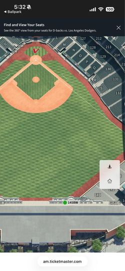 Two tickets 8/8 Dodgers Dbacks 145BW