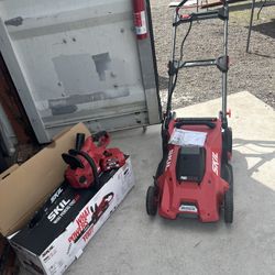 Skil Push Mower & Chainsaw