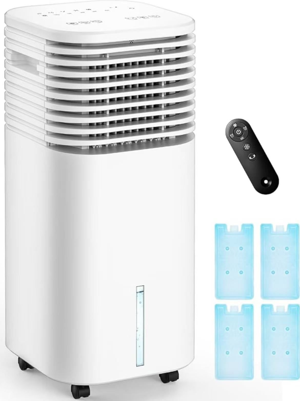 4-IN-1 Portable Air Conditioners, Evaporative Air Cooler w/ 4 Modes & 3 Speeds, 15H Timer for Smart Auto-off, 2-Gal Tank for 20H Cooling