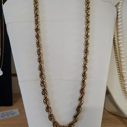 RealGold.10k Rope Chain 10mm, 24inch, 24gr.