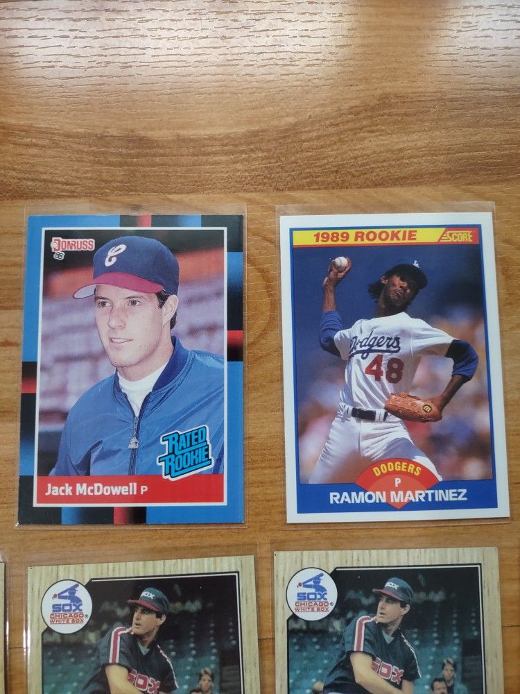 Lot of 9 Baseball pitcher cards, 4 rookies