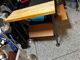 Butcher block side table