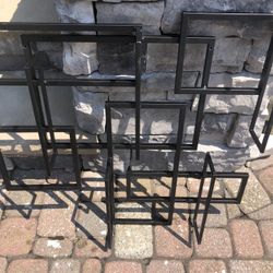 Black Metal Modern Wall Art — Mid-century, modern metal wine rack