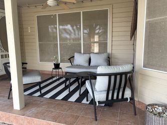 Outdoor Patio Furniture Set – Loveseat, 2 Chairs + Nesting Tables – $325