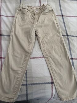 4 Wonder Nation Girls Khaki School Uniform Pants Size 6 - Adjustable Waist