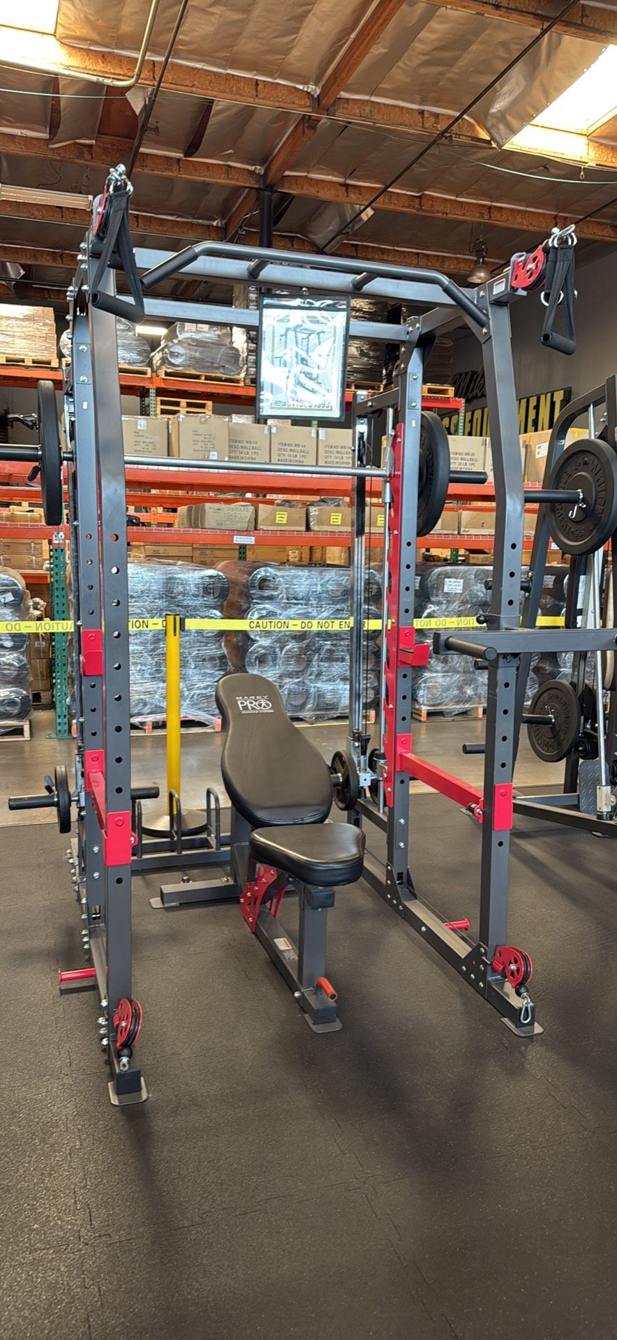 BLACK FRIDAY - MARCY SM-4903 - Home Gym Smith Machine Squat Rack Power Cage with Olympic Bench  