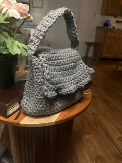 Crocheted bag gray