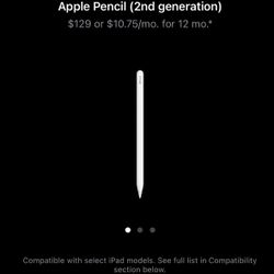 Apple Pencil 2nd Gen. In Box