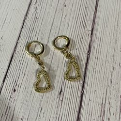 New Gold Plated Heart Earrings