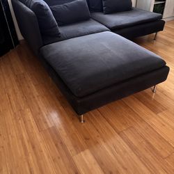 Gray microfiber Ikea Soderhamn couch.