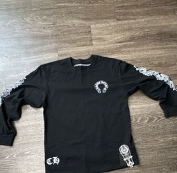 Chrome Hearts Black Graphic Logo Long Sleeve Crew Neck Cotton T-Shirt S