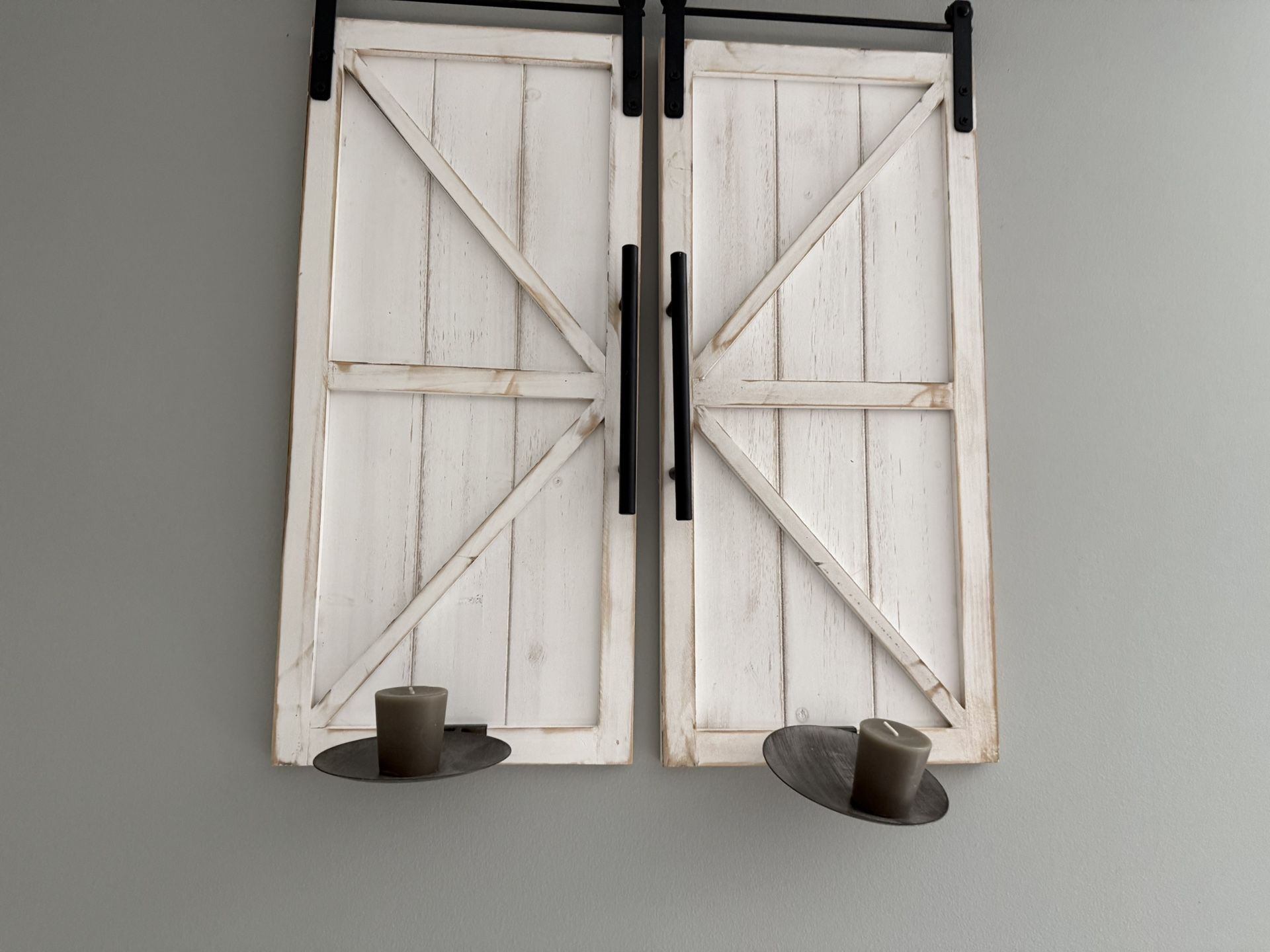 2 Farm House Wall Candle Holders