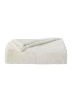 NEW White/black Knitted Rabbit Solid Color Plush Reversable Throw