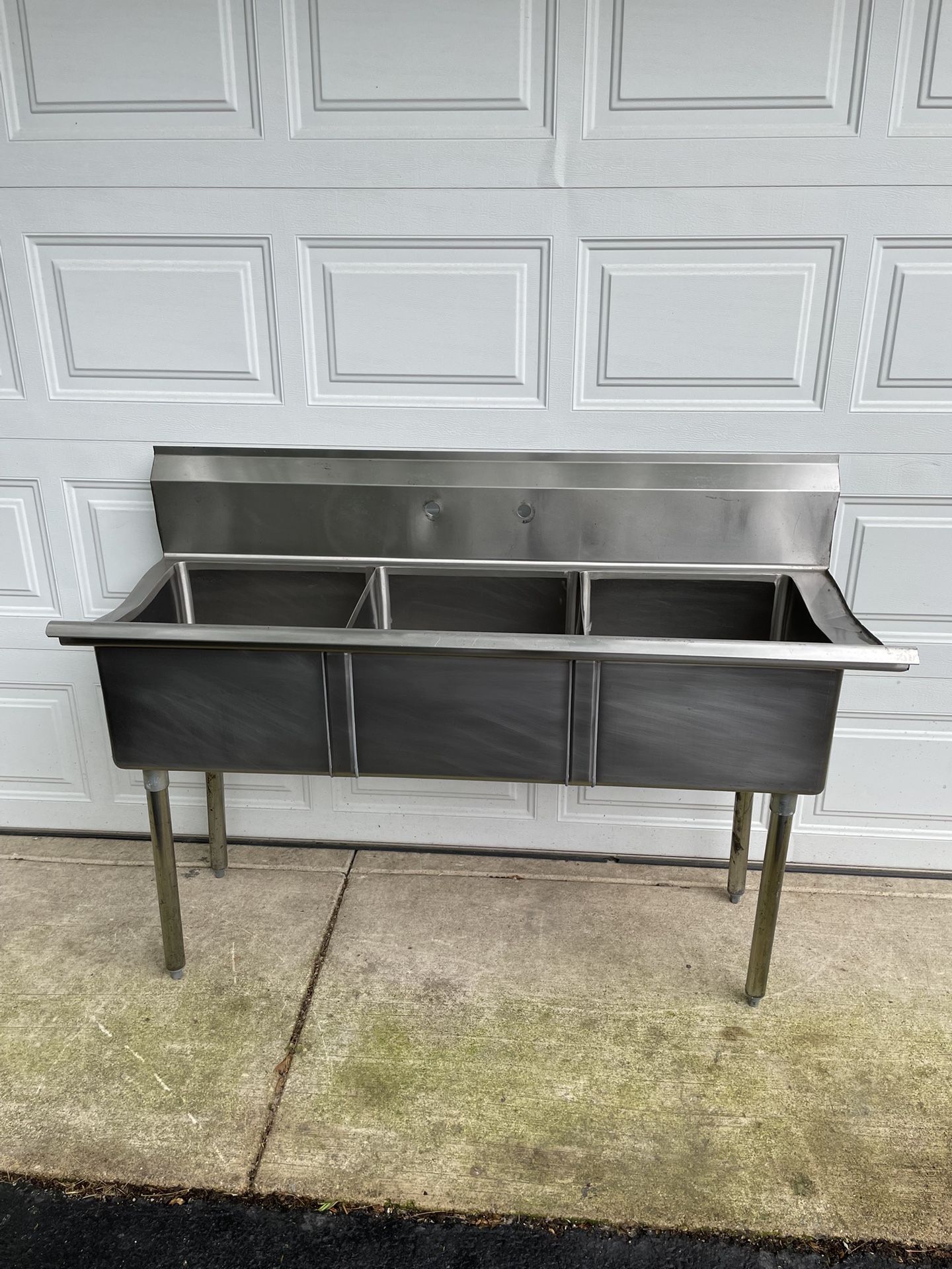 59x24 3 Compartment Stainless Steel Prep Sink