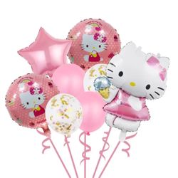 Happy Birthday Hello Kitty Set Of 8 Ballon's / Brand New Check My Page For More Styles🎈💗🎊🥳#9