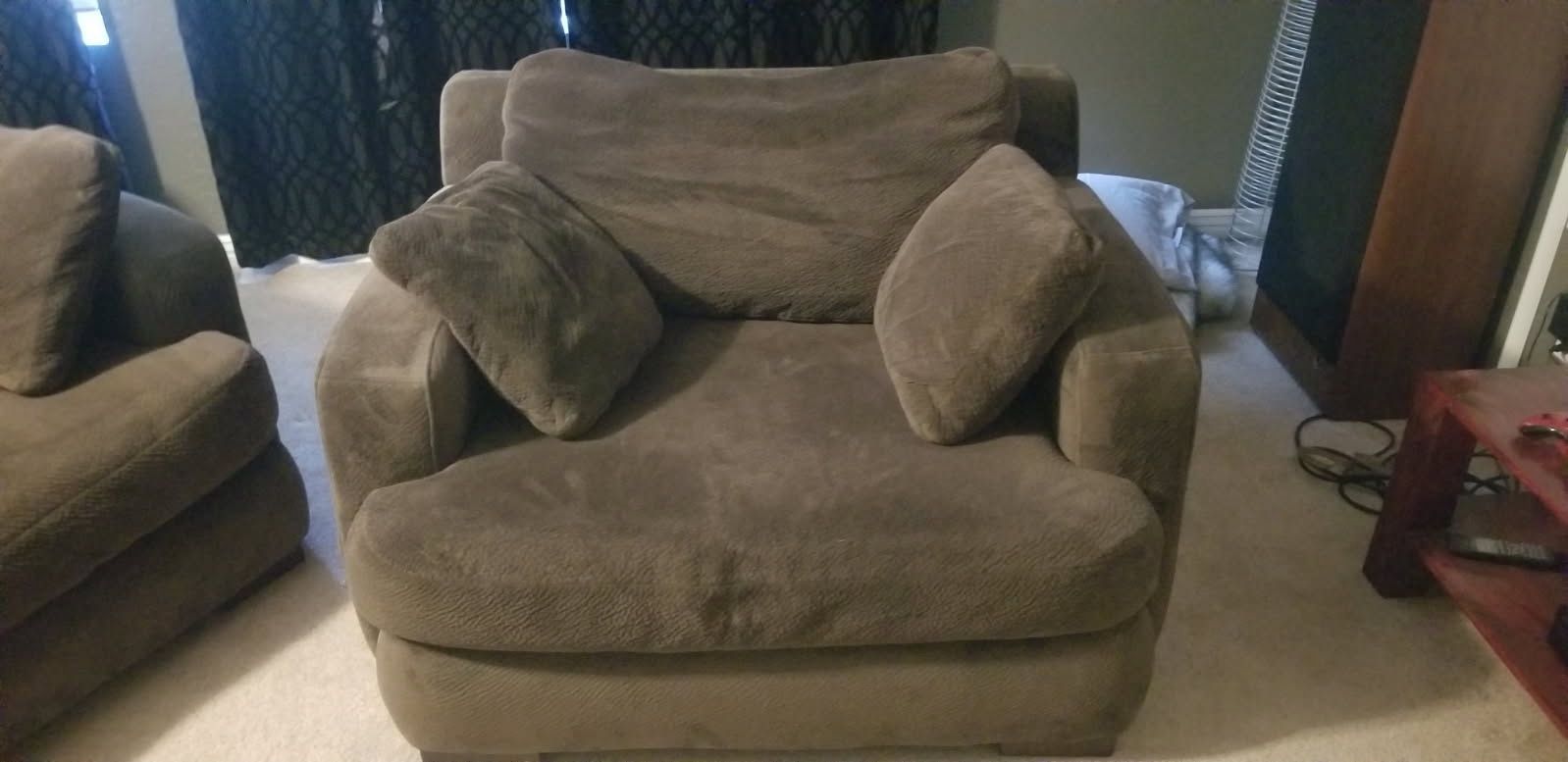 Two Brown Couch Set