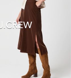 🍁(NEW) (2 SIZES AVAILABLE) WOMEN’S J.CREW FACTORY VELVET PULL ON MIDI SKIRT - SIZES: PS (PETITE SMALL) AND XL (EXTRA LARGE) (MSRP: $128 EACH🍁)