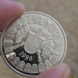 1oz Platinum Proof , 1986 Swiss Shooting Thaler 