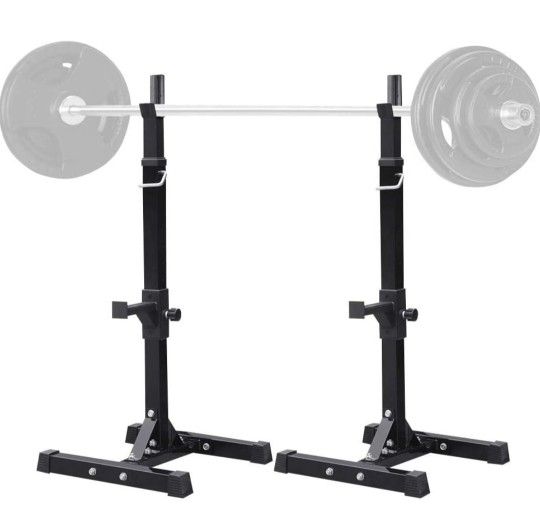 45-71 Inch Adjustable Squat Rack and Bench Press Rack Portable Olympic Weight Stand Pair of Home Gym Squat Machine


