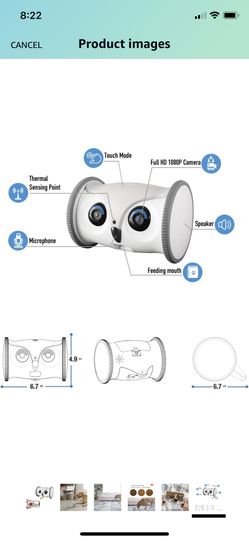 Skymee Owl Robot, Pet Camera, Dispenses Treats