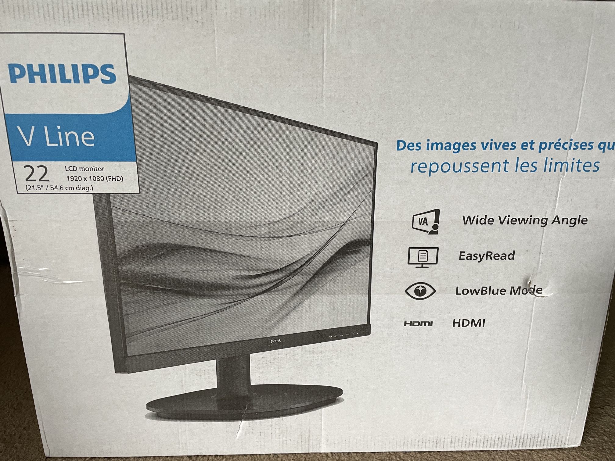Philips 221V8LN/27 V line Wide-View 1920 x 1080 Monitor EUC