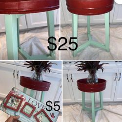 $25 Wooden shabby chic Side Table/Plant holder