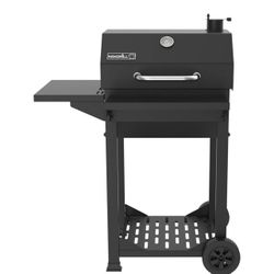 Nexgrill Cart-Style Charcoal BBQ in Black with Side Shelf and Foldable Front Shelf