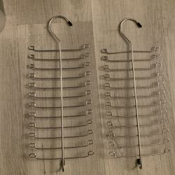 Vintage metal necktie belt rack holders closet hangers organizer