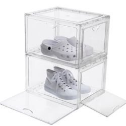 Stackable Shoebox & Organizer Fully Transparent 4-Pack Brand New