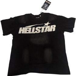 Hellstar Black White Logo Tee Size M 🔥 Brand New Streetwear Shirt