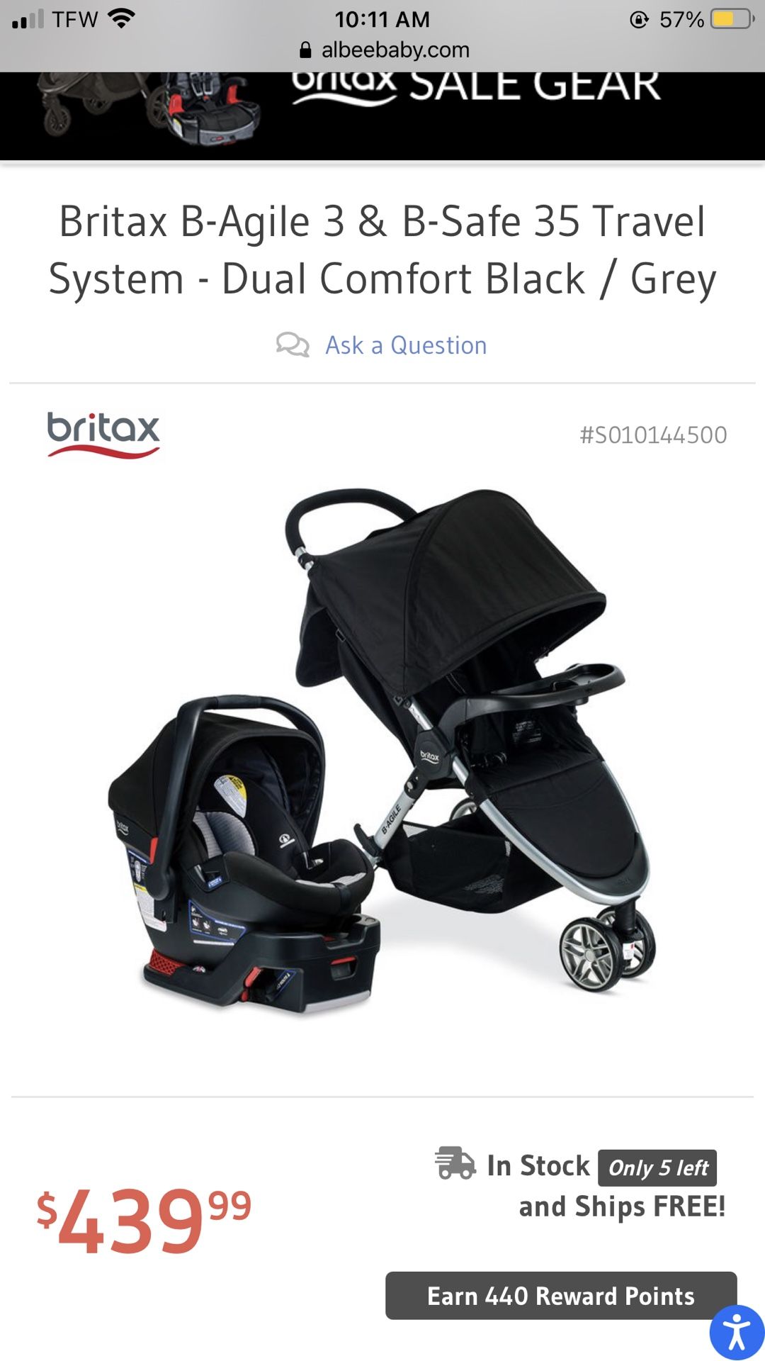 Britax B Safe 35 Infabt Carseat And Travel System 