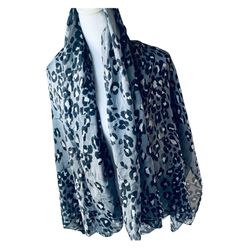 Helene Berman London Ultra- Lightweight 100% Silk Leopard Scarf - Airy & Chic 52”x52”