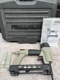 LIKE NEW-Porter Cable Hvy Duty 18 Gauge Narrow Crown Stapler-NS150A- Fires 1/2-1 1/2” Staples, Case, Staples