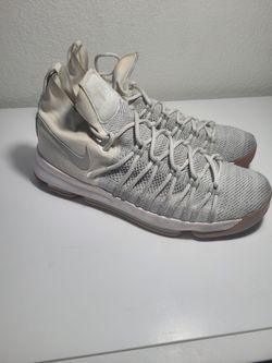 Nike KD 9 Elite Ivory Mid Top Basketball Sneaker Gray/White 878637-001