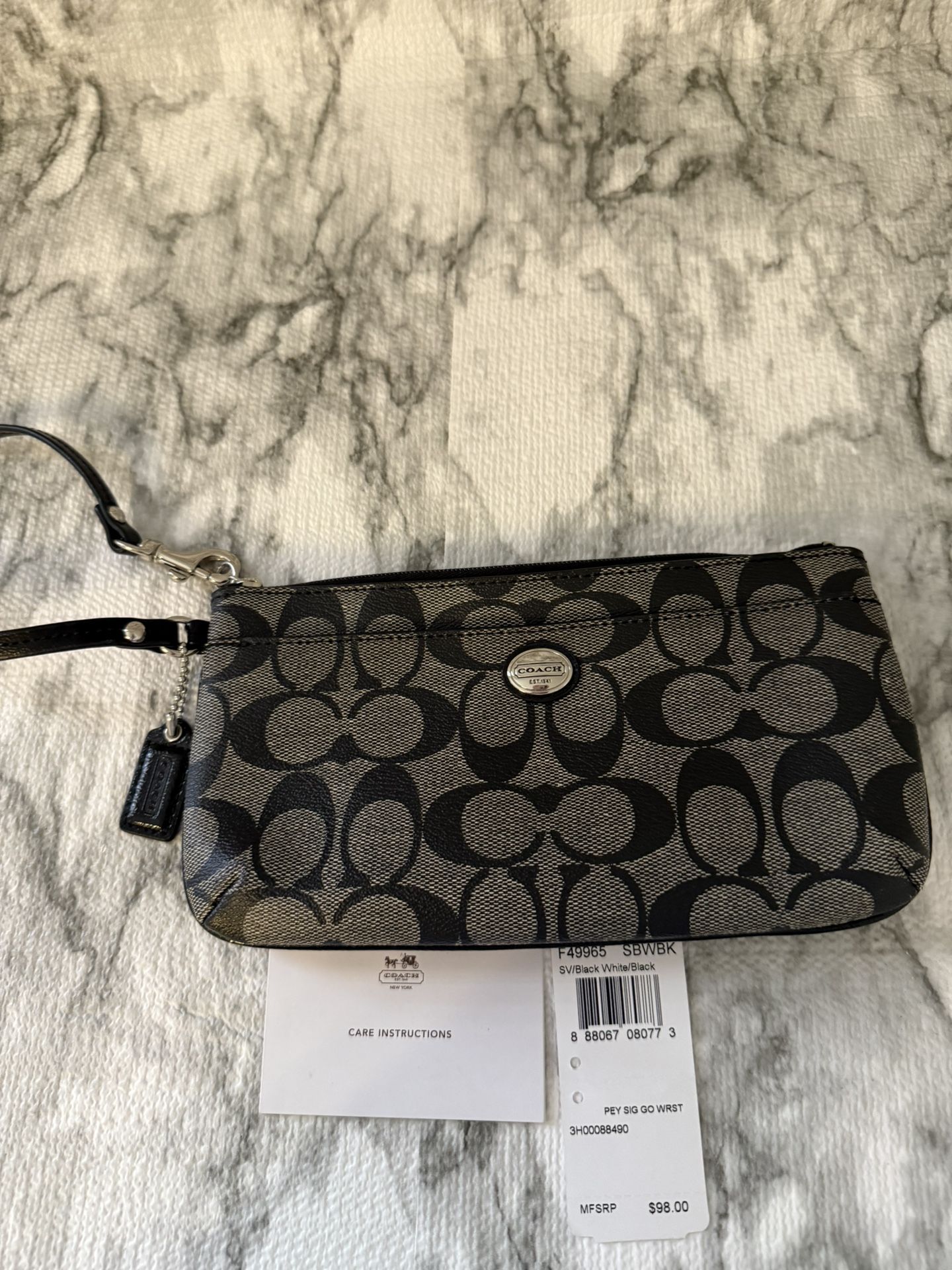 Coach "Peyton" Signature Go Wristlet- Black