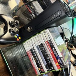 XBox360 Console plus 12 Games, One Controller 