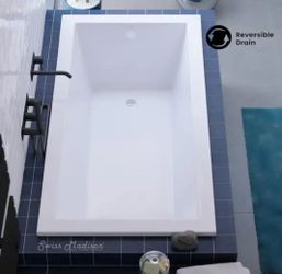 72 in × 36 in Acrylic Bathtub