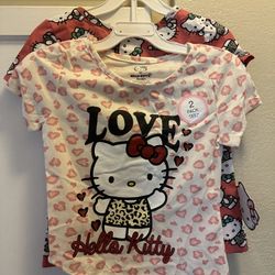 Hello Kitty T-shirt’s Set Little Girls Size 6