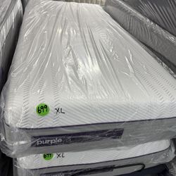 TWIN XL PURPLE .3 MATTRESS & BOX SPRING BED SET