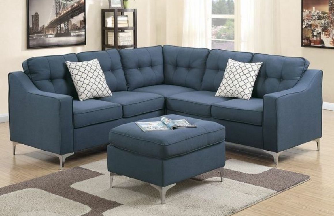 Modern Sectional Sofa with Ottoman - Multiple Colors Available!