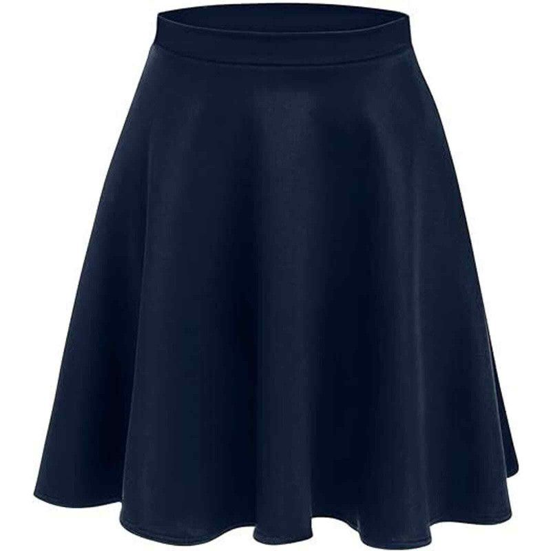 Simlu Skater Skirt Women's 3XL Navy Stretch Flared Pull On High Waisted Pleated