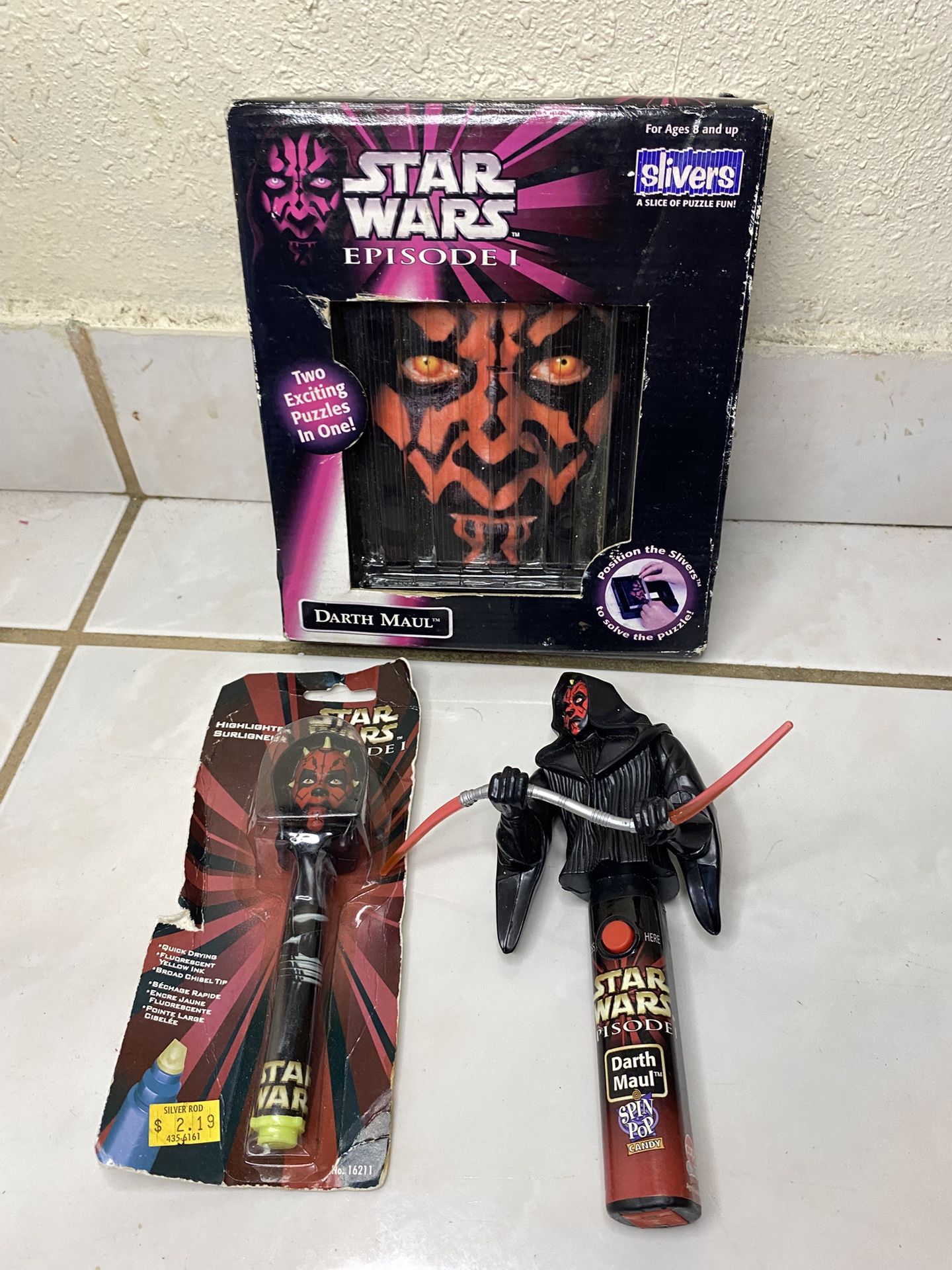 Star Wars Episode 1 Slivers Puzzle Darth Maul Double Sided vintage bundle