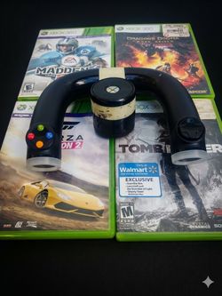 Xbox 360 Games Bundle with Steering Wheel