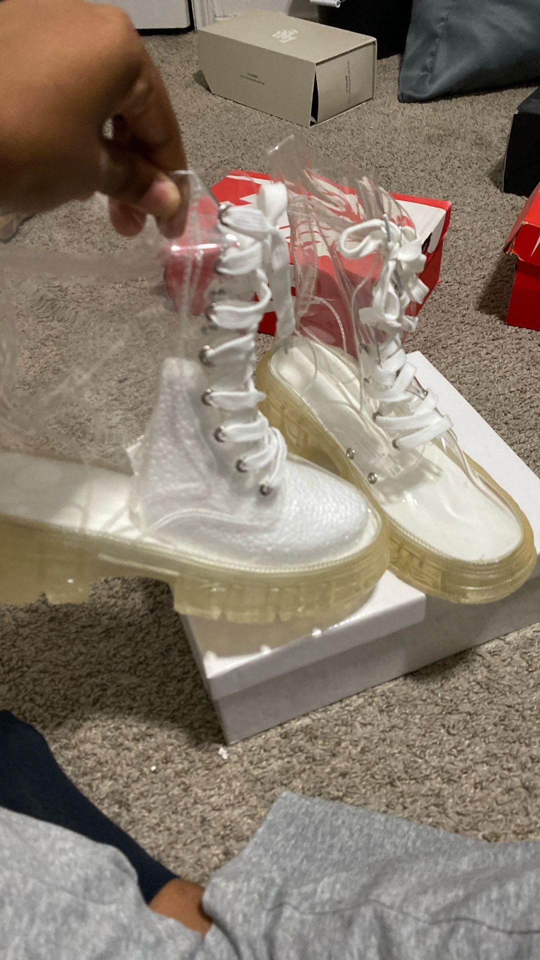 Clear Boots Size 34
