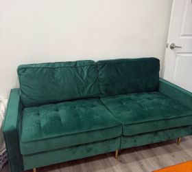 Green Velvet Tufted Loveseat Sofa