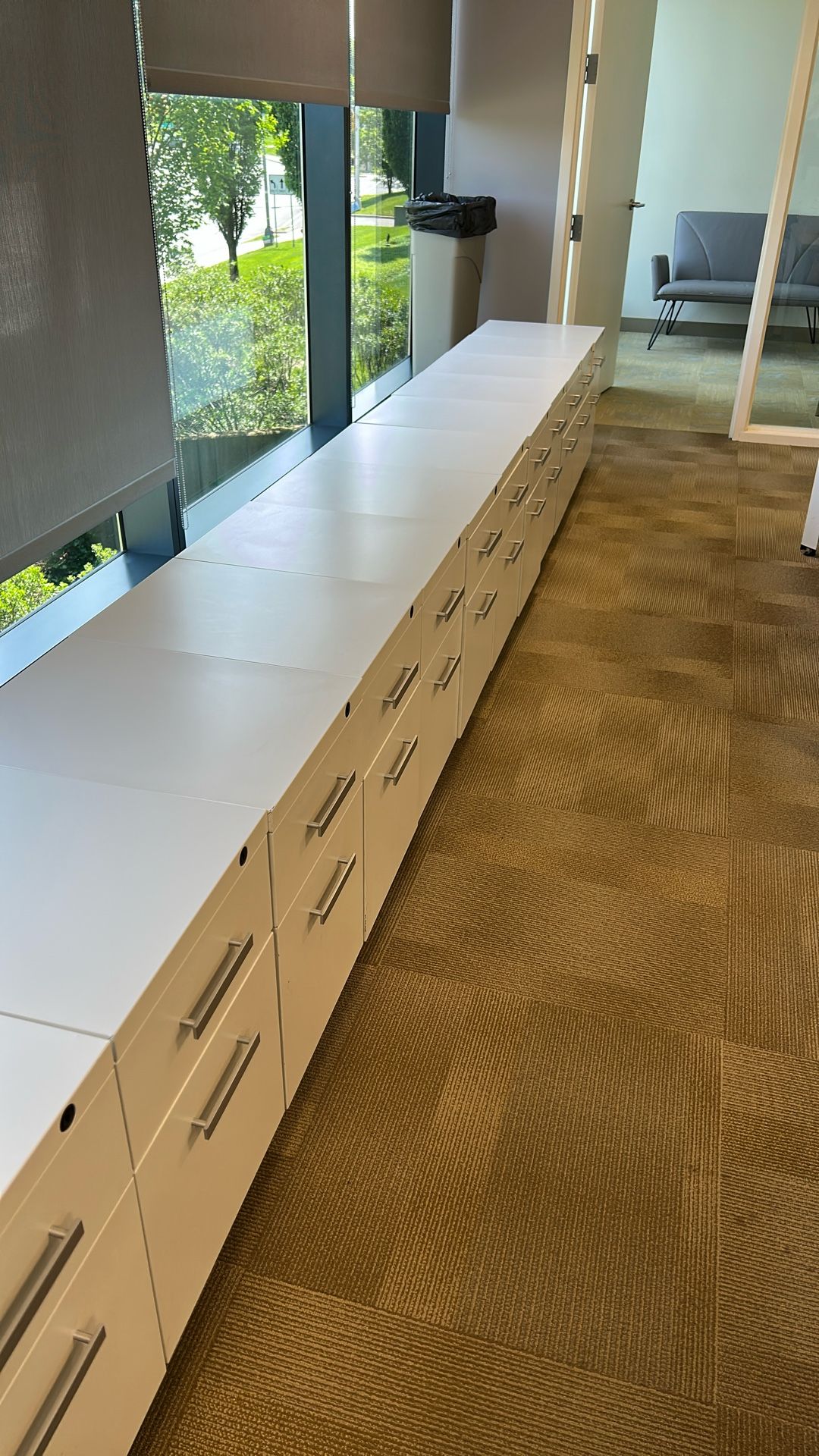 Chic White File Cabinets With Chrome Finish