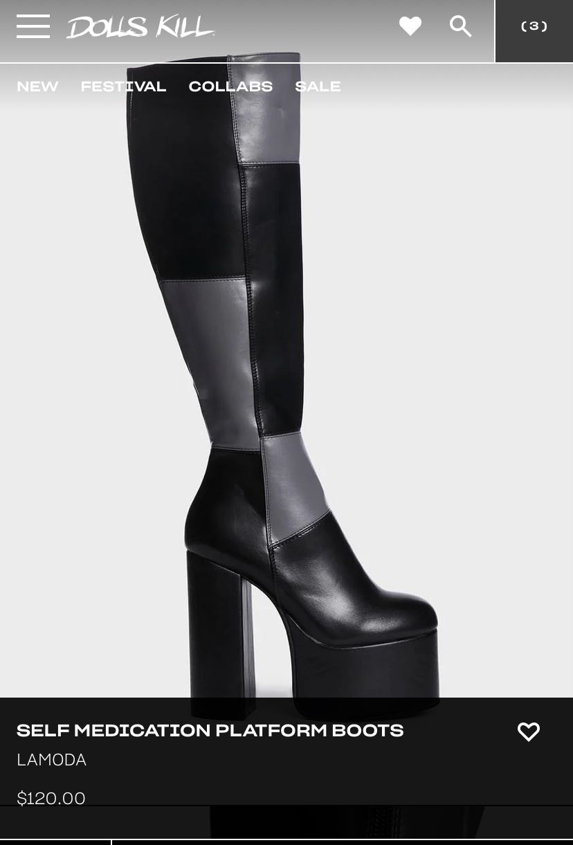 Dolls Kill Lamoda Self Medication Platform Boots- Brand New!!