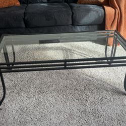 Glass Top Rectangular Coffee Table