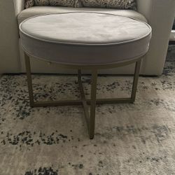 Light Grey Velvet Stool