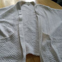 World Market Very Soft Off White Sweater Jacket